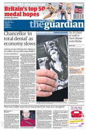 The Guardian Newspaper Front Page (UK) for 27 July 2011