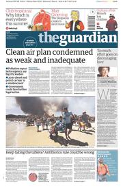 The Guardian (UK) Newspaper Front Page for 27 July 2017