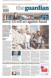 The Guardian Newspaper Front Page (UK) for 27 August 2013