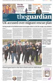 The Guardian (UK) Newspaper Front Page for 28 October 2014