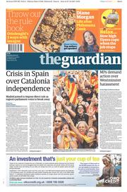 The Guardian (UK) Newspaper Front Page for 28 October 2017