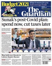 The Guardian (UK) Newspaper Front Page for 28 October 2021