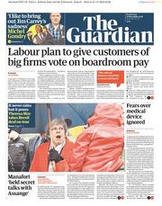 The Guardian (UK) Newspaper Front Page for 28 November 2018