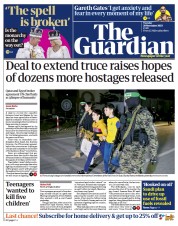 The Guardian front page for 28 November 2023
