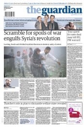The Guardian (UK) Newspaper Front Page for 28 December 2012
