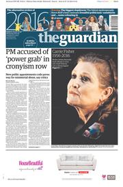 The Guardian (UK) Newspaper Front Page for 28 December 2016