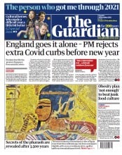 The Guardian (UK) Newspaper Front Page for 28 December 2021