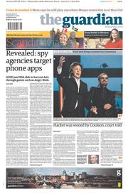 The Guardian Newspaper Front Page (UK) for 28 January 2014