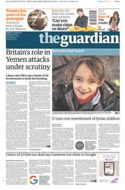 The Guardian (UK) Newspaper Front Page for 28 January 2016