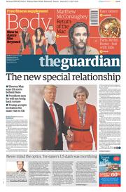 The Guardian (UK) Newspaper Front Page for 28 January 2017