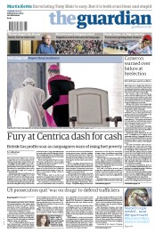 The Guardian (UK) Newspaper Front Page for 28 February 2013