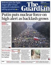 The Guardian (UK) Newspaper Front Page for 28 February 2022