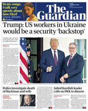 The Guardian front page for 28 February 2025