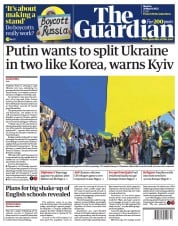 The Guardian (UK) Newspaper Front Page for 28 March 2022