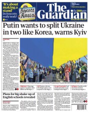 The Guardian (UK) Newspaper Front Page for 28 March 2022