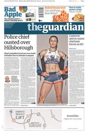 The Guardian (UK) Newspaper Front Page for 28 April 2016