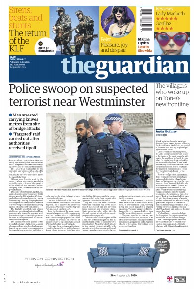 The Guardian Newspaper Front Page (UK) for 28 April 2017