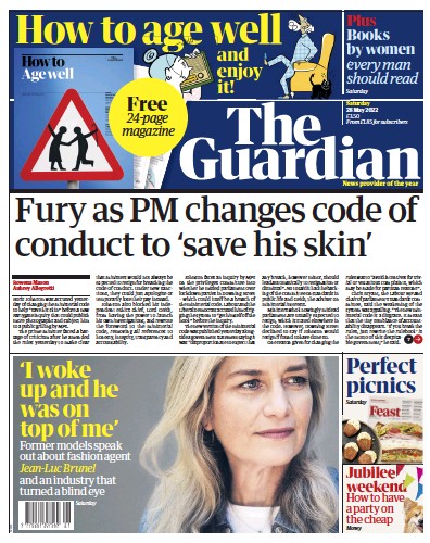 The Guardian Newspaper Front Page (UK) for 28 May 2022