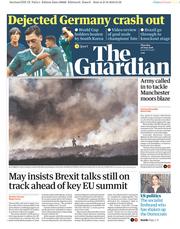 The Guardian (UK) Newspaper Front Page for 28 June 2018