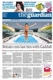 The Guardian Newspaper Front Page (UK) for 28 July 2011