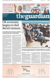 The Guardian (UK) Newspaper Front Page for 28 July 2016