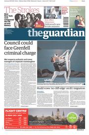 The Guardian (UK) Newspaper Front Page for 28 July 2017