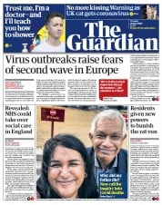 The Guardian (UK) Newspaper Front Page for 28 July 2020