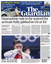 The Guardian (UK) Newspaper Front Page for 28 July 2021