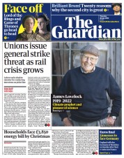 The Guardian front page for 28 July 2022