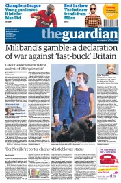 The Guardian (UK) Newspaper Front Page for 28 September 2011