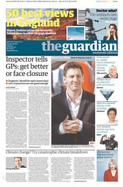 The Guardian Newspaper Front Page (UK) for 28 September 2013