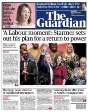 The Guardian front page for 28 September 2022