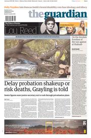 The Guardian Newspaper Front Page (UK) for 29 October 2013