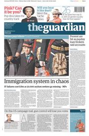 The Guardian (UK) Newspaper Front Page for 29 October 2014