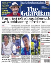 The Guardian (UK) Newspaper Front Page for 29 October 2020