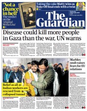 The Guardian front page for 29 November 2023