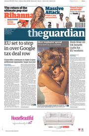 The Guardian (UK) Newspaper Front Page for 29 January 2016