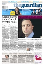 The Guardian (UK) Newspaper Front Page for 29 March 2013