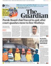 The Guardian (UK) Newspaper Front Page for 29 March 2018