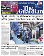 The Guardian front page for 29 April 2025