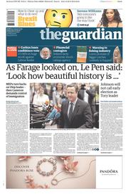 The Guardian (UK) Newspaper Front Page for 29 June 2016