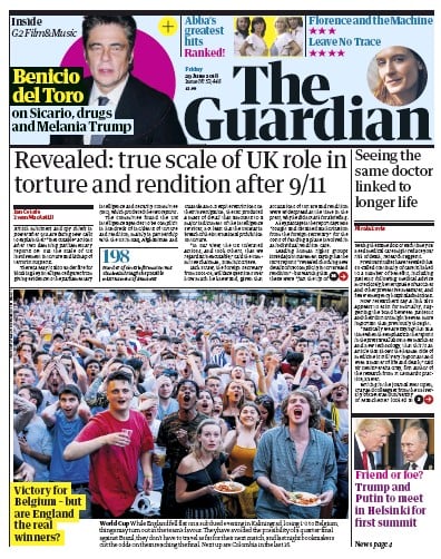 The Guardian Newspaper Front Page (UK) for 29 June 2018