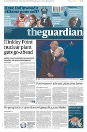 The Guardian (UK) Newspaper Front Page for 29 July 2016