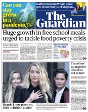 The Guardian (UK) Newspaper Front Page for 29 July 2020