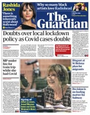 The Guardian (UK) Newspaper Front Page for 2 October 2020
