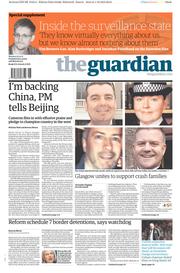 The Guardian (UK) Newspaper Front Page for 2 December 2013