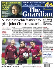 The Guardian (UK) Newspaper Front Page for 2 December 2022