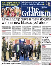 The Guardian (UK) Newspaper Front Page for 2 February 2022