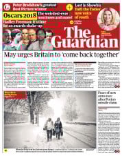 The Guardian (UK) Newspaper Front Page for 2 March 2018