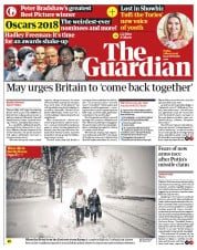 The Guardian (UK) Newspaper Front Page for 2 March 2018